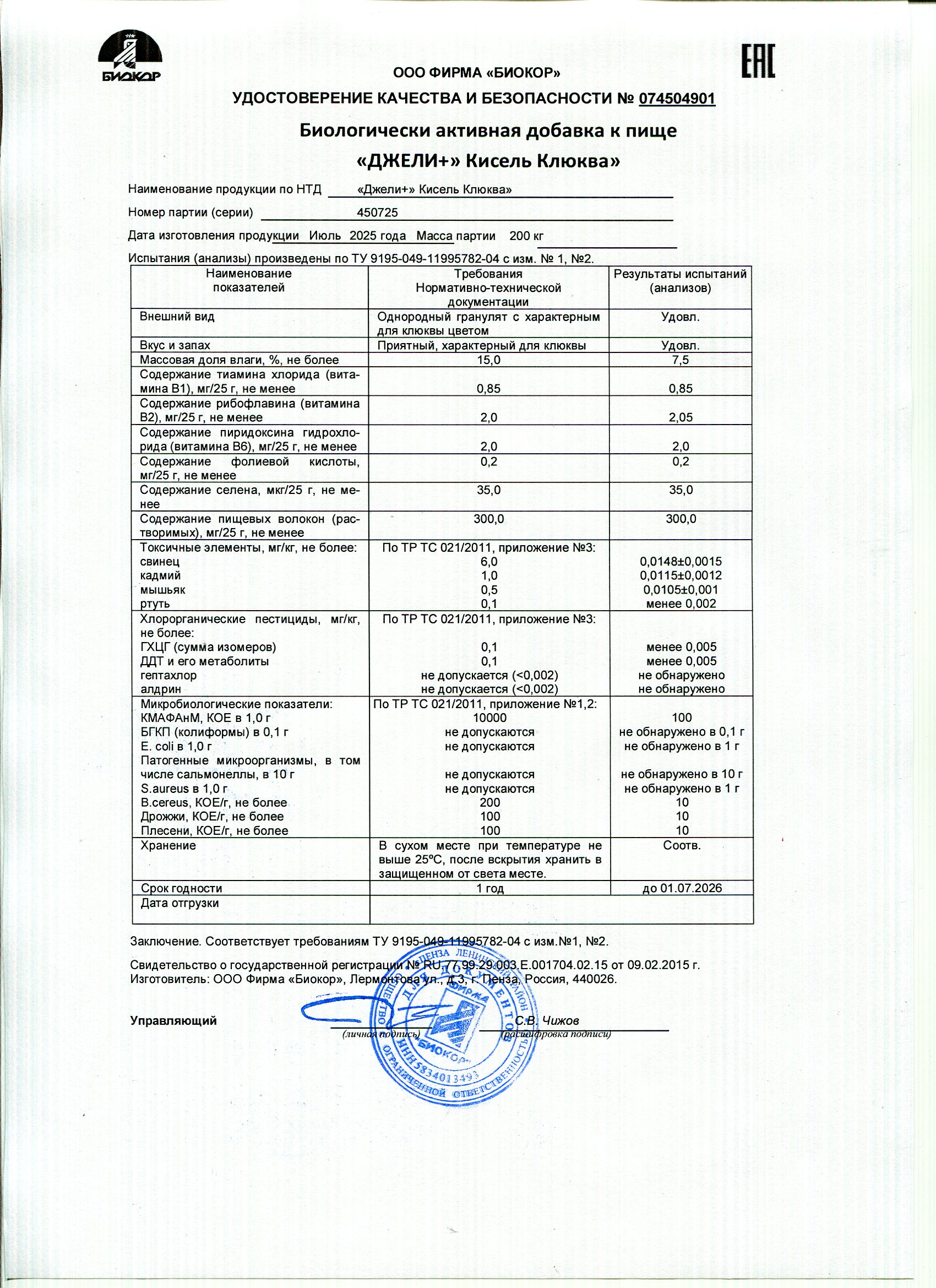 Паспорт №072025
